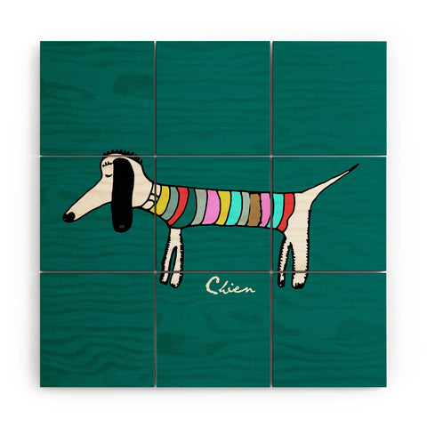 Brian Buckley Chien Vert Wood Wall Mural