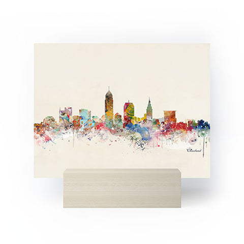 Brian Buckley cleveland ohio skyline Mini Art Print