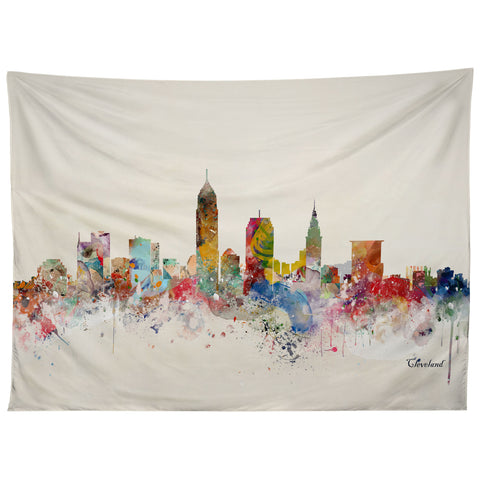 Brian Buckley cleveland ohio skyline Tapestry