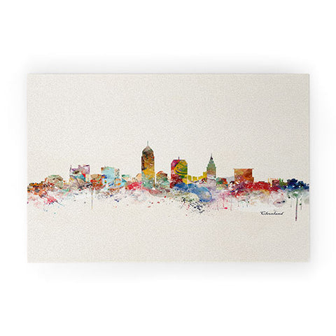 Brian Buckley cleveland ohio skyline Welcome Mat