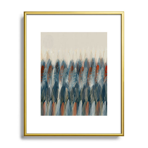 Brian Buckley feather moon Metal Framed Art Print