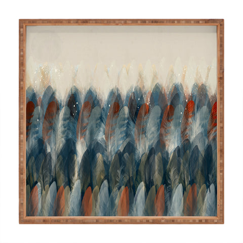 Brian Buckley feather moon Square Tray