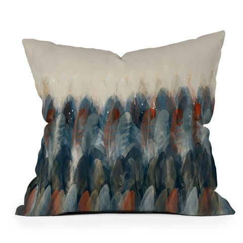 Brian Buckley feather moon Throw Pillow