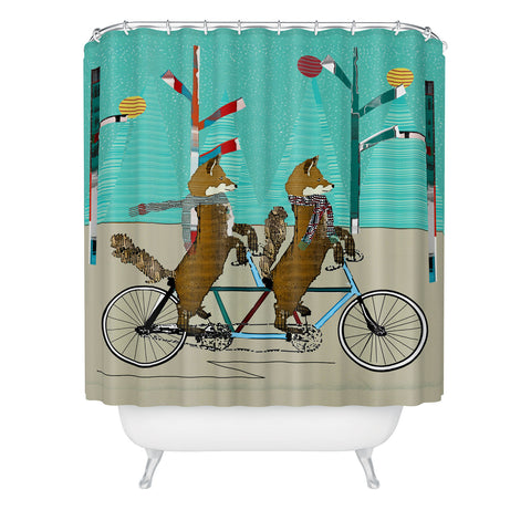 Brian Buckley Foxy Days Lets Tandem Shower Curtain