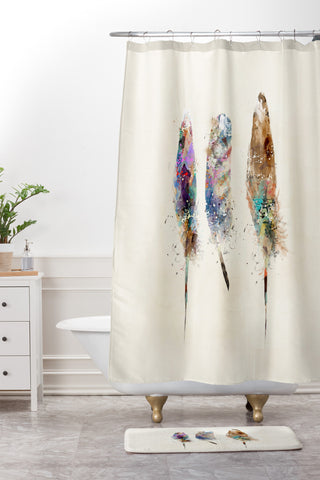 Brian Buckley free feathers Shower Curtain And Mat