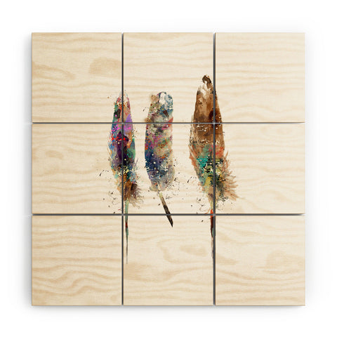 Brian Buckley free wild feathers Wood Wall Mural