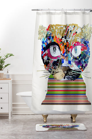 Brian Buckley Gooseberry Cat Shower Curtain And Mat