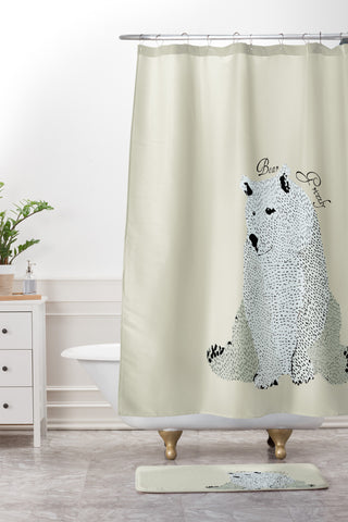 Brian Buckley Grizzly Bear Shower Curtain And Mat