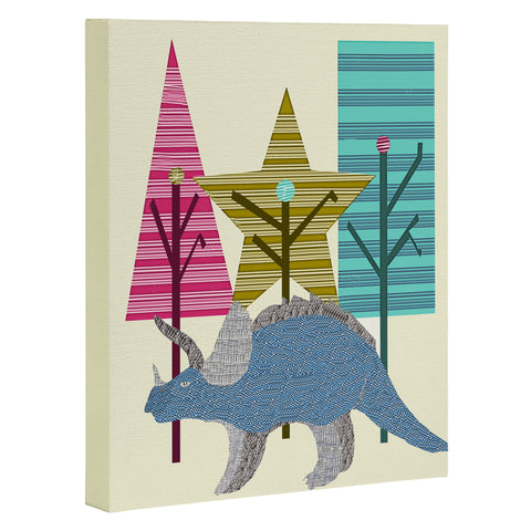 Brian Buckley Happy Trees Triceratops Art Canvas