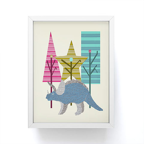 Brian Buckley Happy Trees Triceratops Framed Mini Art Print