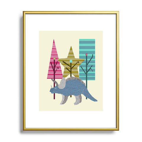 Brian Buckley Happy Trees Triceratops Metal Framed Art Print