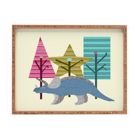 Brian Buckley Happy Trees Triceratops Rectangular Tray