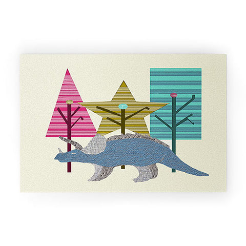 Brian Buckley Happy Trees Triceratops Welcome Mat
