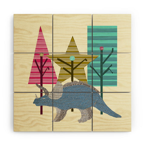 Brian Buckley Happy Trees Triceratops Wood Wall Mural
