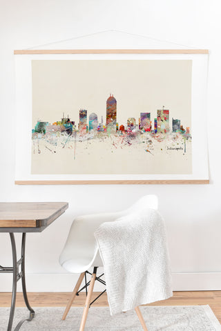 Brian Buckley indianapolis indiana skyline Art Print And Hanger
