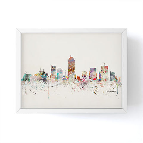 Brian Buckley indianapolis indiana skyline Framed Mini Art Print