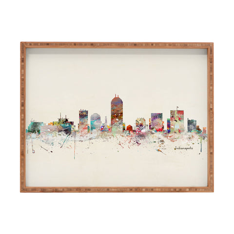 Brian Buckley indianapolis indiana skyline Rectangular Tray