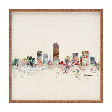 Brian Buckley indianapolis indiana skyline Square Tray
