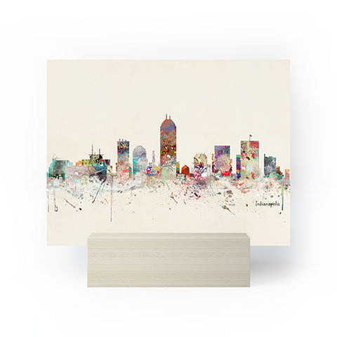 Brian Buckley indianapolis indiana skyline Mini Art Print