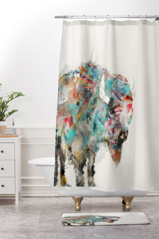 Brian Buckley into the wild the buffalo Shower Curtain And Mat