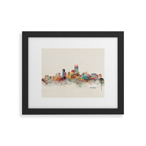 Brian Buckley jersey city skyline Framed Art Print
