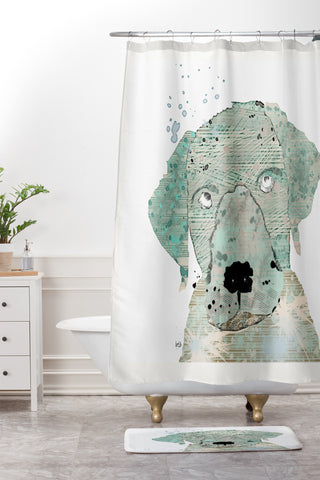 Brian Buckley Labrador Graffiti Shower Curtain And Mat