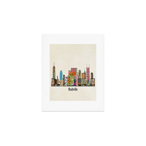 Brian Buckley nashville city skyline Art Print