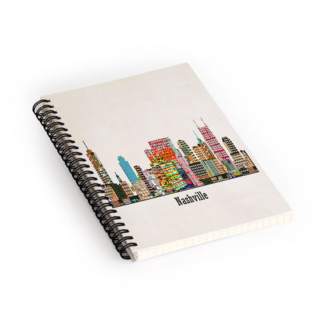Brian Buckley nashville city skyline Spiral Notebook