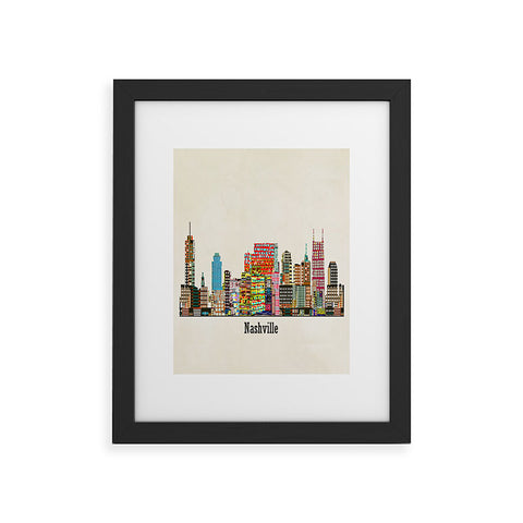 Brian Buckley nashville city skyline Framed Art Print