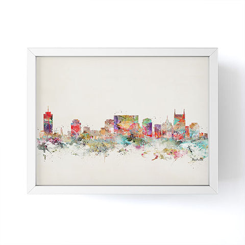 Brian Buckley nashville tennessee skyline Framed Mini Art Print