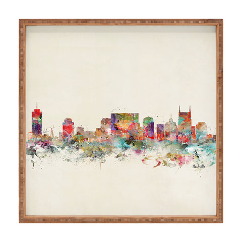 Brian Buckley nashville tennessee skyline Square Tray
