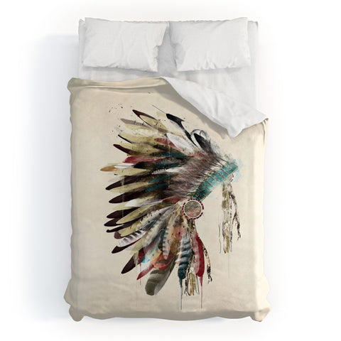 Brian Buckley native headdress Duvet Cover