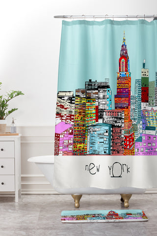 Brian Buckley New York Living Shower Curtain And Mat