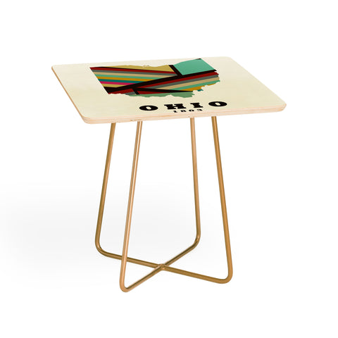 Brian Buckley ohio state map modern Side Table