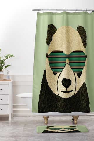 Brian Buckley Panda Cool Shower Curtain And Mat