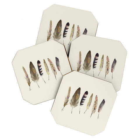 Brian Buckley peace song feathers Coaster Set