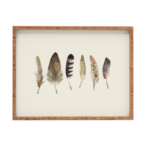 Brian Buckley peace song feathers Rectangular Tray