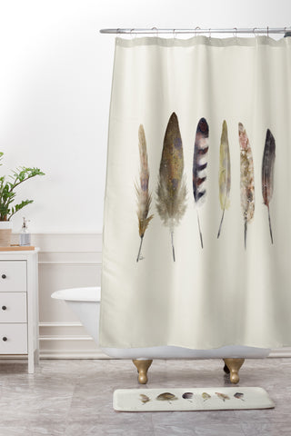 Brian Buckley peace song feathers Shower Curtain And Mat