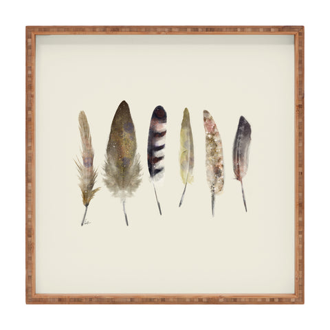 Brian Buckley peace song feathers Square Tray