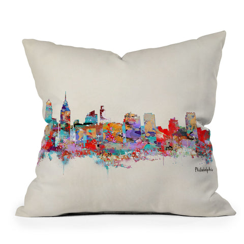 Brian Buckley philadelphia skyline Throw Pillow