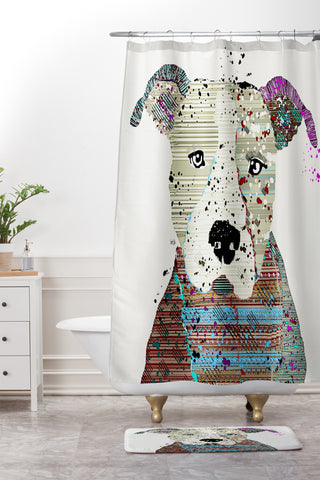 Brian Buckley Pit Bull Graffiti Shower Curtain And Mat