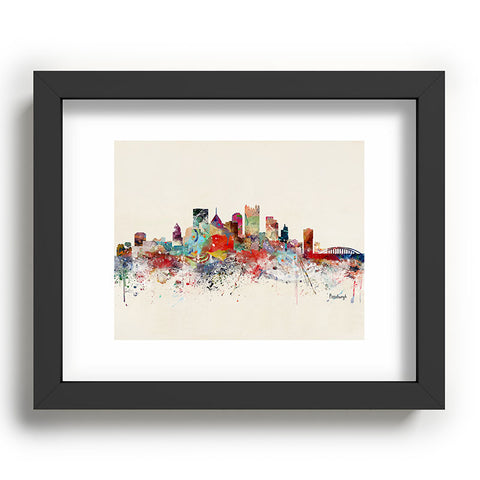 Brian Buckley pittsburgh city skyline Recessed Framing Rectangle