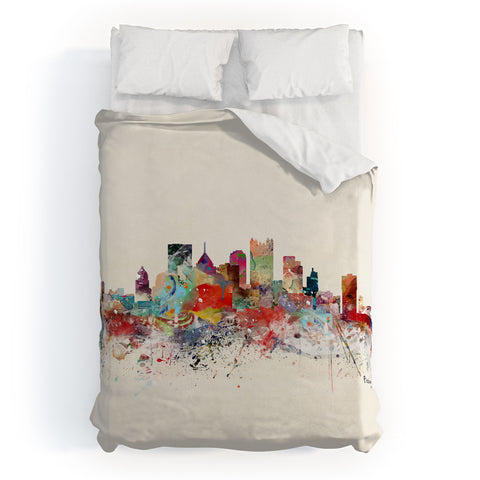 Brian Buckley pittsburgh city skyline Duvet Cover