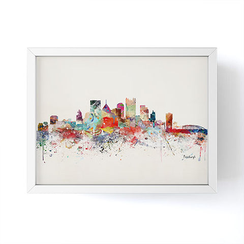 Brian Buckley pittsburgh city skyline Framed Mini Art Print