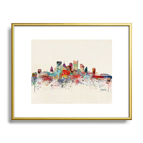 Brian Buckley pittsburgh city skyline Metal Framed Art Print