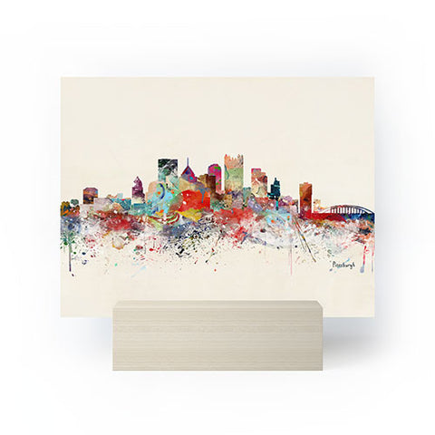 Brian Buckley pittsburgh city skyline Mini Art Print