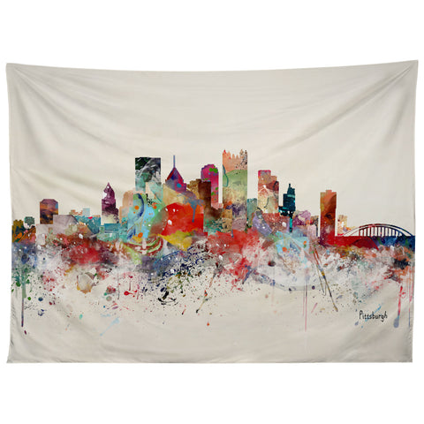 Brian Buckley pittsburgh city skyline Tapestry