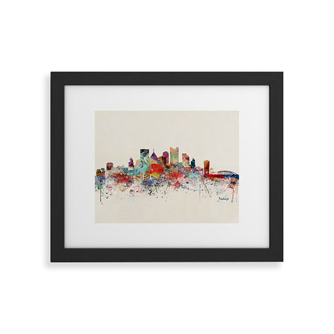 Brian Buckley pittsburgh city skyline Framed Art Print