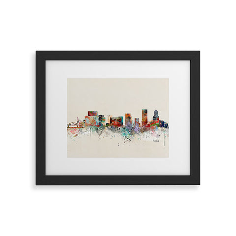 Brian Buckley portland oregon skyline Framed Art Print