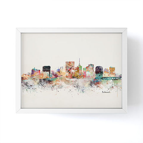Brian Buckley richmond virginia skyline Framed Mini Art Print